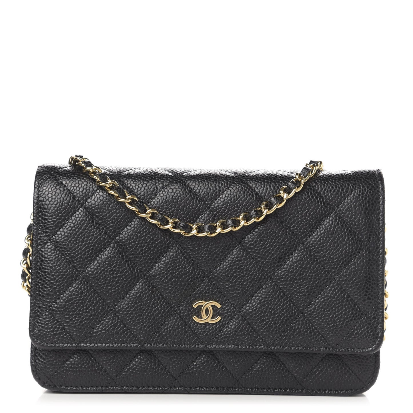 Caviar Quilted Wallet On Chain WOC Black