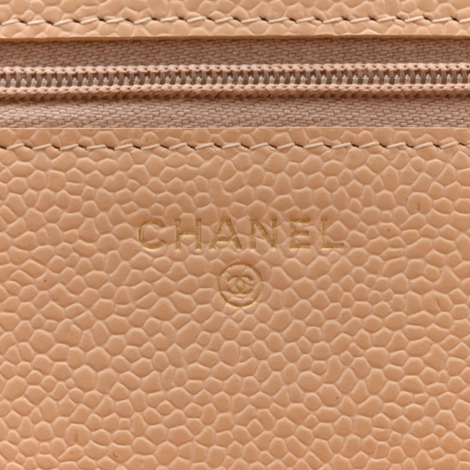 Chanel Caviar Quilted Wallet on Chain WOC Beige 6 of 12