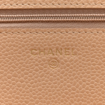 Chanel Caviar Quilted Wallet on Chain WOC Beige 6 of 12