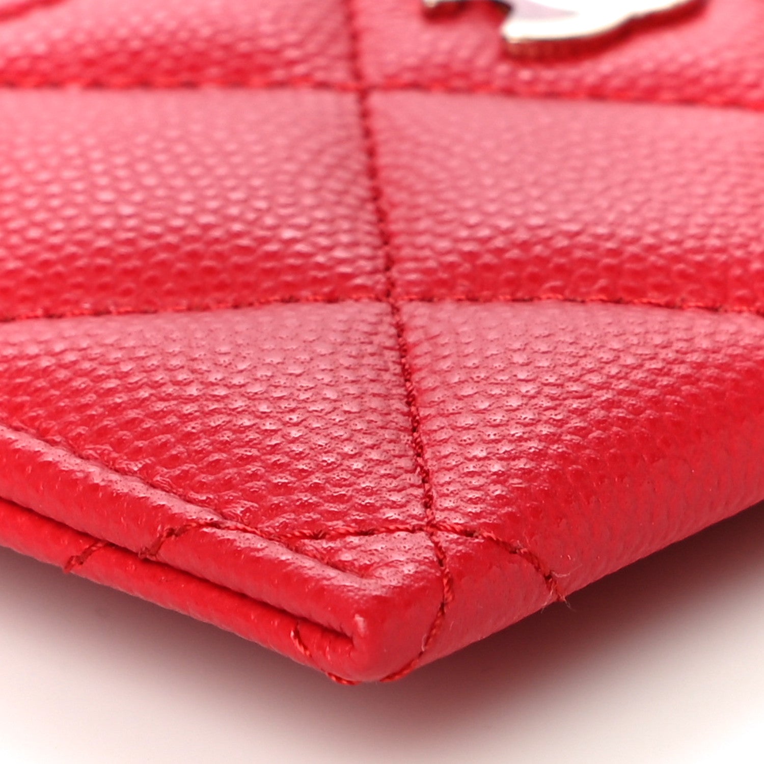 Chanel Caviar Quilted Card Holder Red 10 of 12