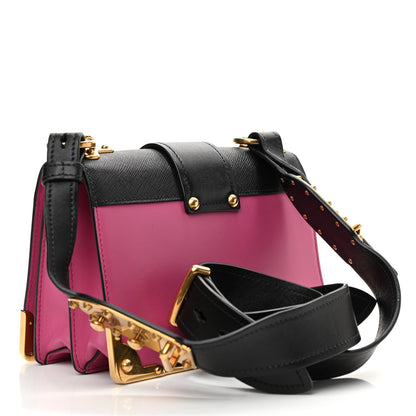 Prada City Calf Saffiano Cahier Bag Fuxia Black 3 of 10