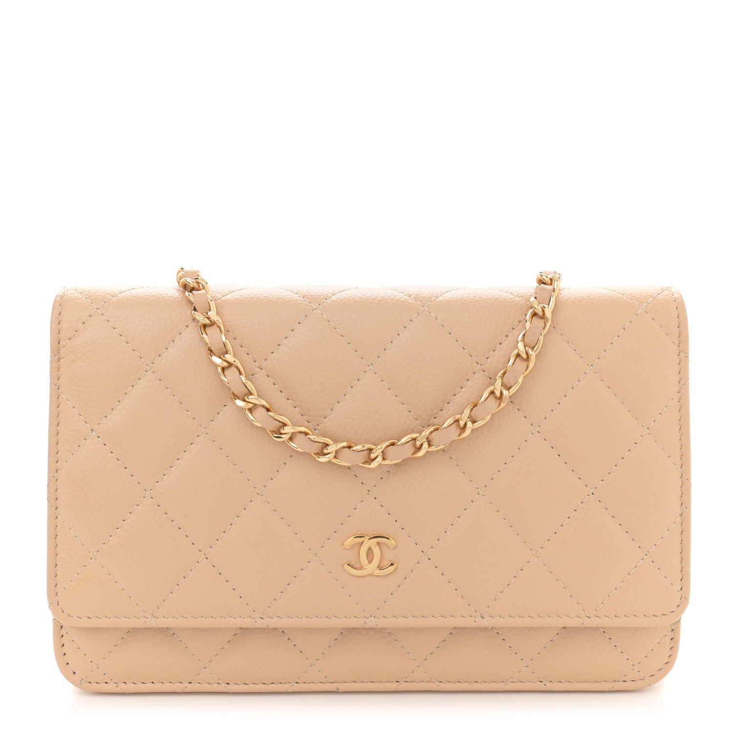 Chanel Caviar Quilted Wallet On Chain WOC Beige 1 of 11