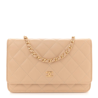 Chanel Caviar Quilted Wallet On Chain WOC Beige 1 of 11