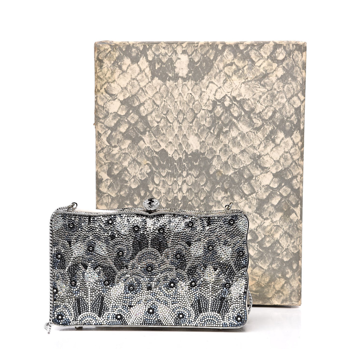 Swarovski Crystal Minaudière Deco Clutch Black