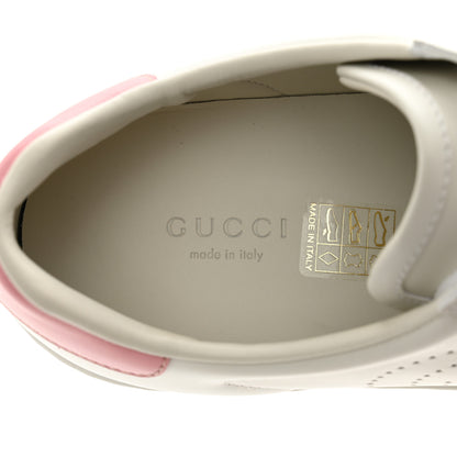 Gucci Calfskin Interlocking G Perforated Womens Ace Sneakers 38 White Rose 7 of 9
