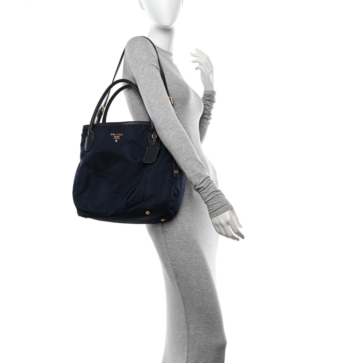 Tessuto Nylon Vitello Daino Tote Baltico