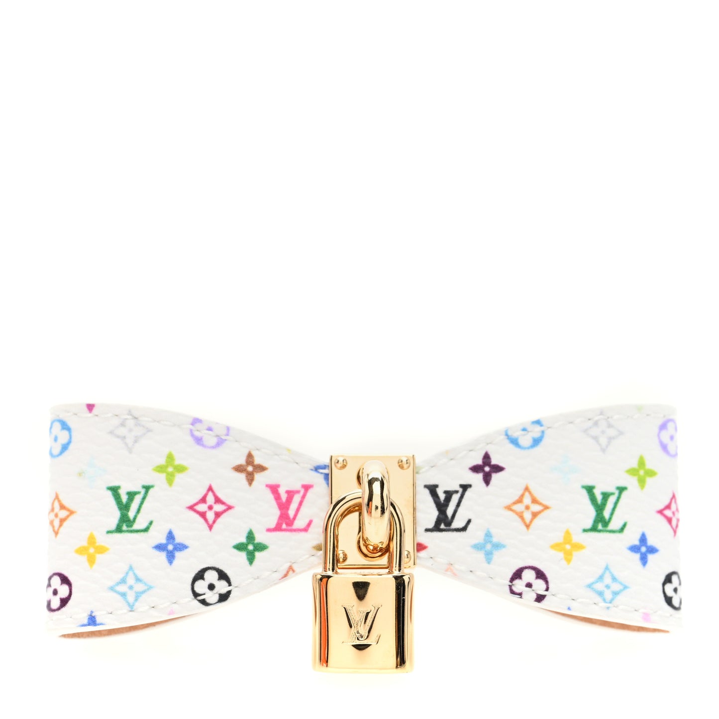 LV X TM Monogram Multicolor Bow Barrette White