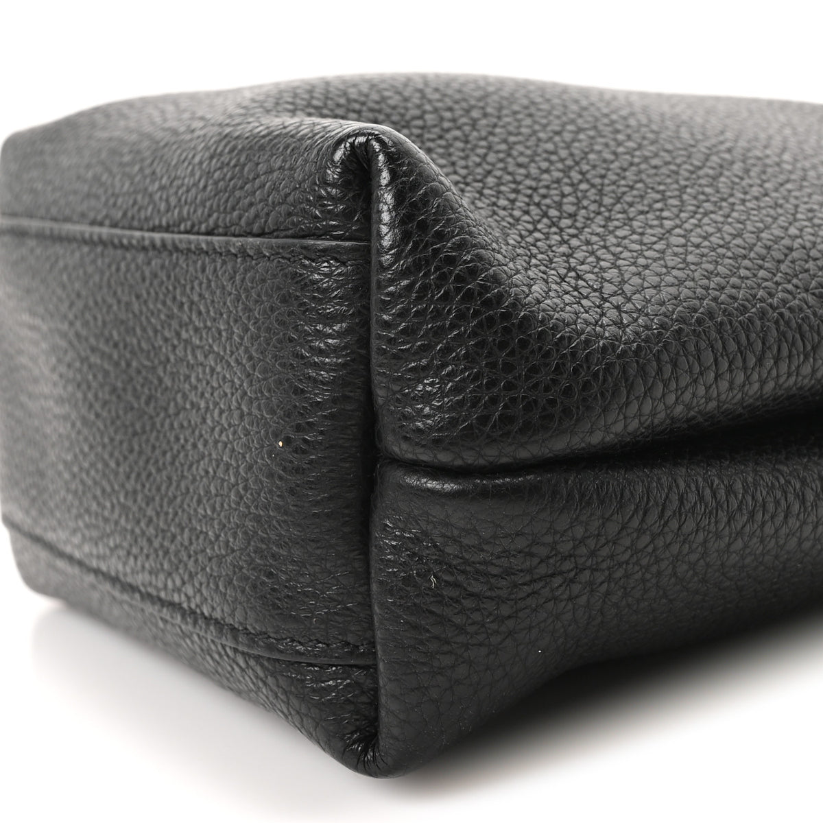 Tumbled Calfskin Gancini Mini Bag Black