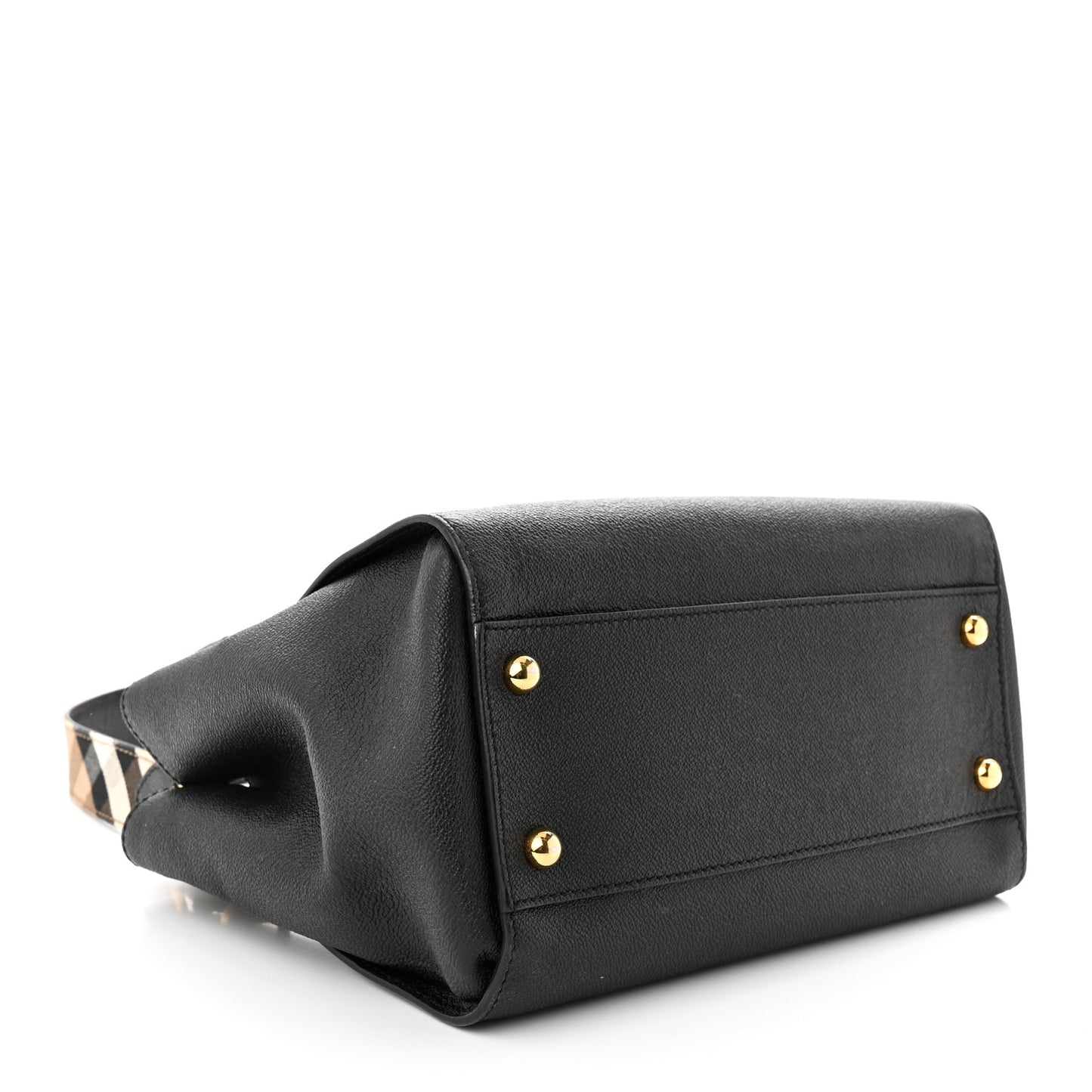 Soft Grain Calfskin Medium Buckle Tote Black
