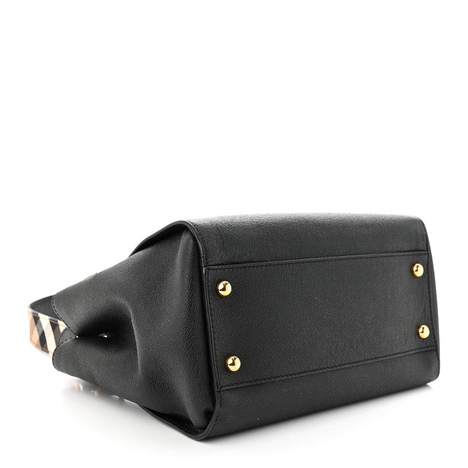 Burberry Soft Grain Calfskin Medium Buckle Tote Black 4 of 11