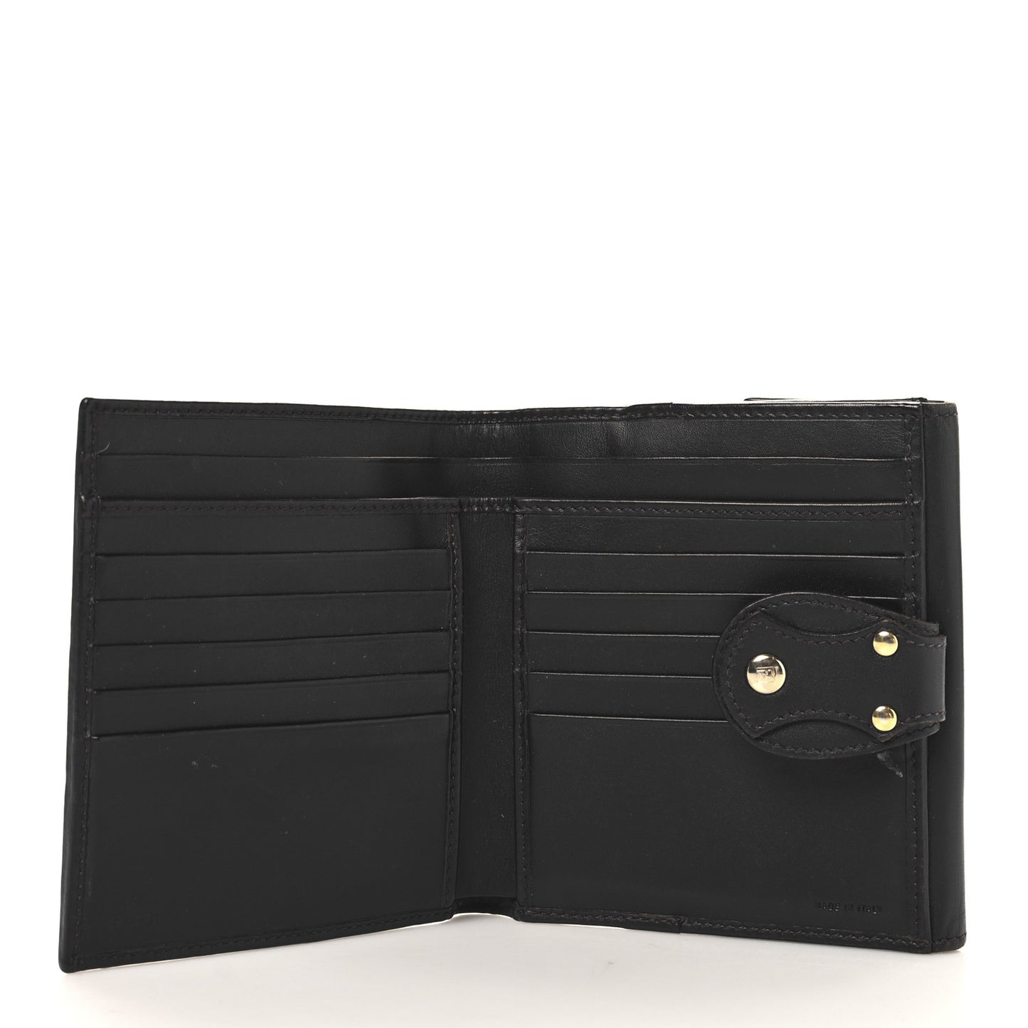 Zucca Cuoio Lucido Compact Wallet Tobacco Moro