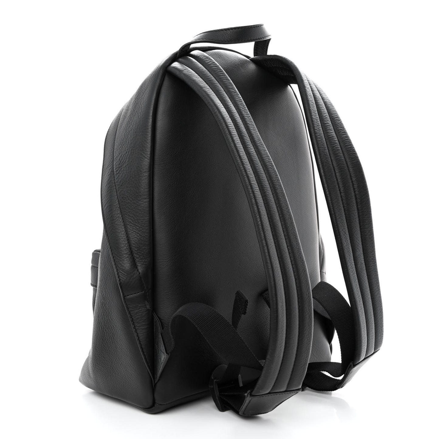 Smooth Calfskin Logo Small Everyday Backpack Black White