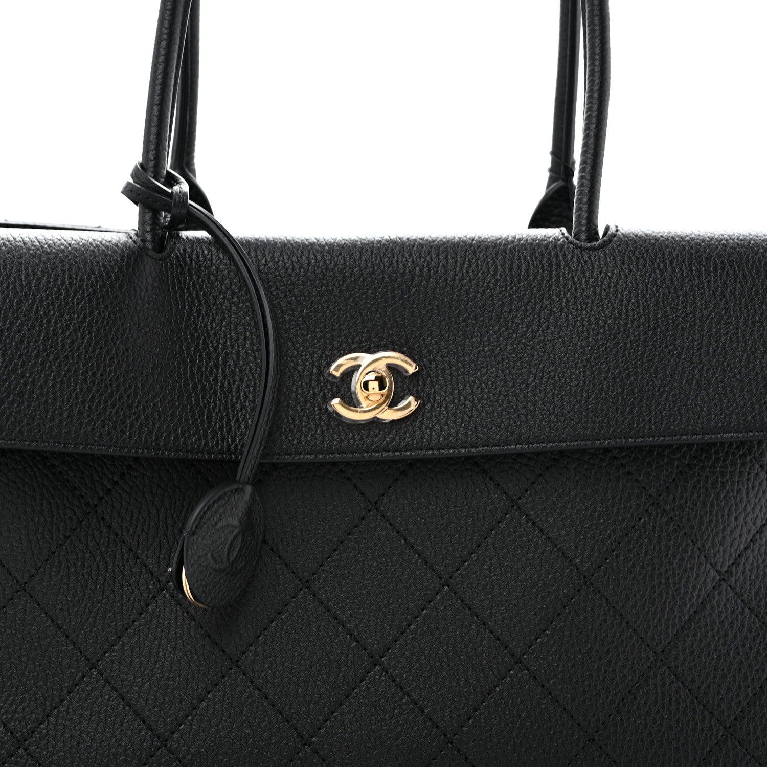 Chanel Grained Calfskin Stitched Urban Essentials Shopping Bag Black 9 of 12