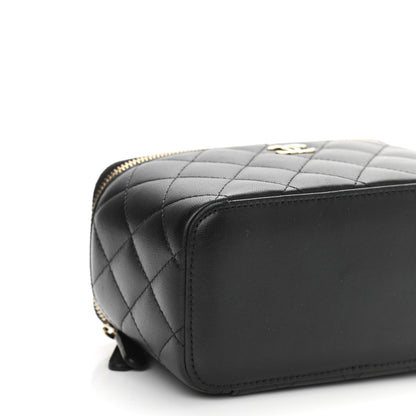 Chanel Lambskin Quilted Small Top Handle Vanity Case With Chain Black 9 of 12