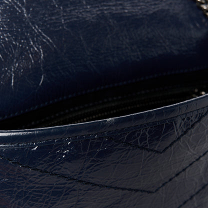 Saint Laurent Crinkled Calfskin Matelasse Monogram Niki Chain Wallet Fog 11 of 12