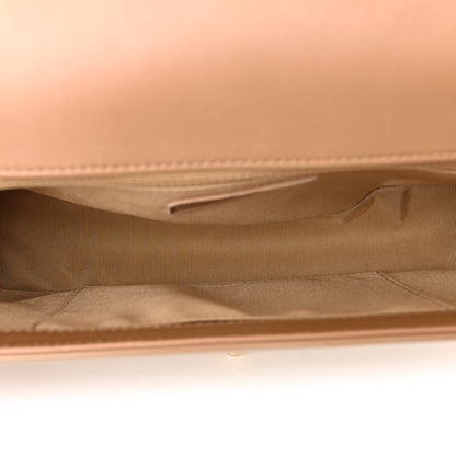Chanel Iridescent Glazed Calfskin Quilted New Medium Boy Flap Dark Beige 5 of 12