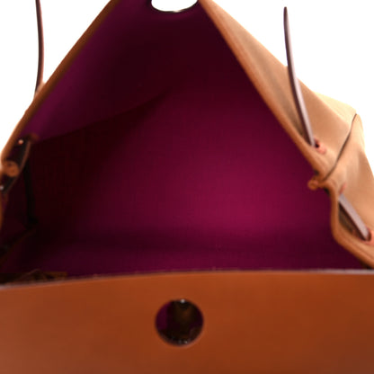 Hermes Toile Officier Vache Hunter Verso Herbag Zip PM 31 Dune Magnolia Fauve 5 of 10