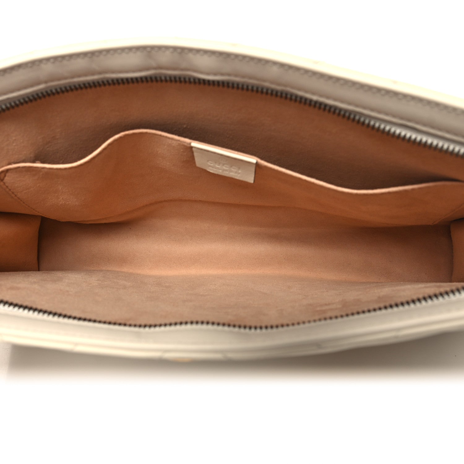 Gucci Calfskin Matelasse Chevron Heart GG Marmont Clutch Mystic White 5 of 11