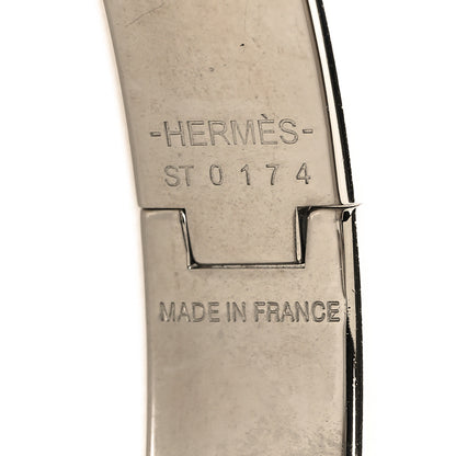 Hermes Enamel Narrow Clic Clac H Bracelet PM Rose Velours White 4 of 4