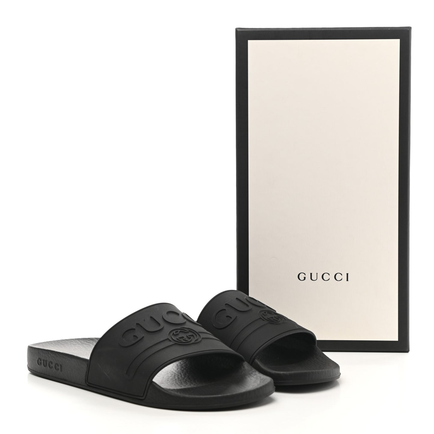 Rubber Womens Logo Slide Sandals 40 Black