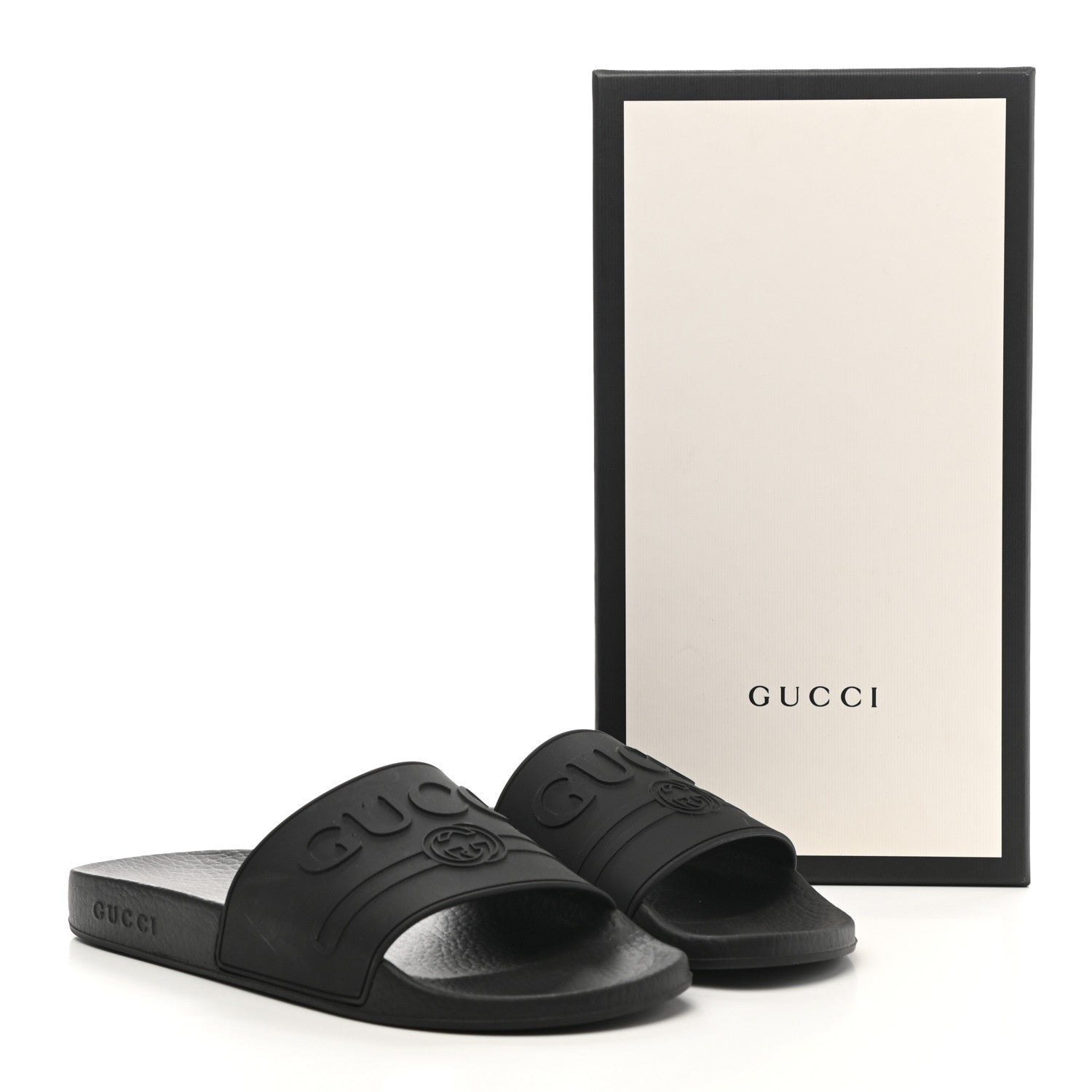 Gucci Rubber Womens Logo Slide Sandals 40 Black 9 of 9