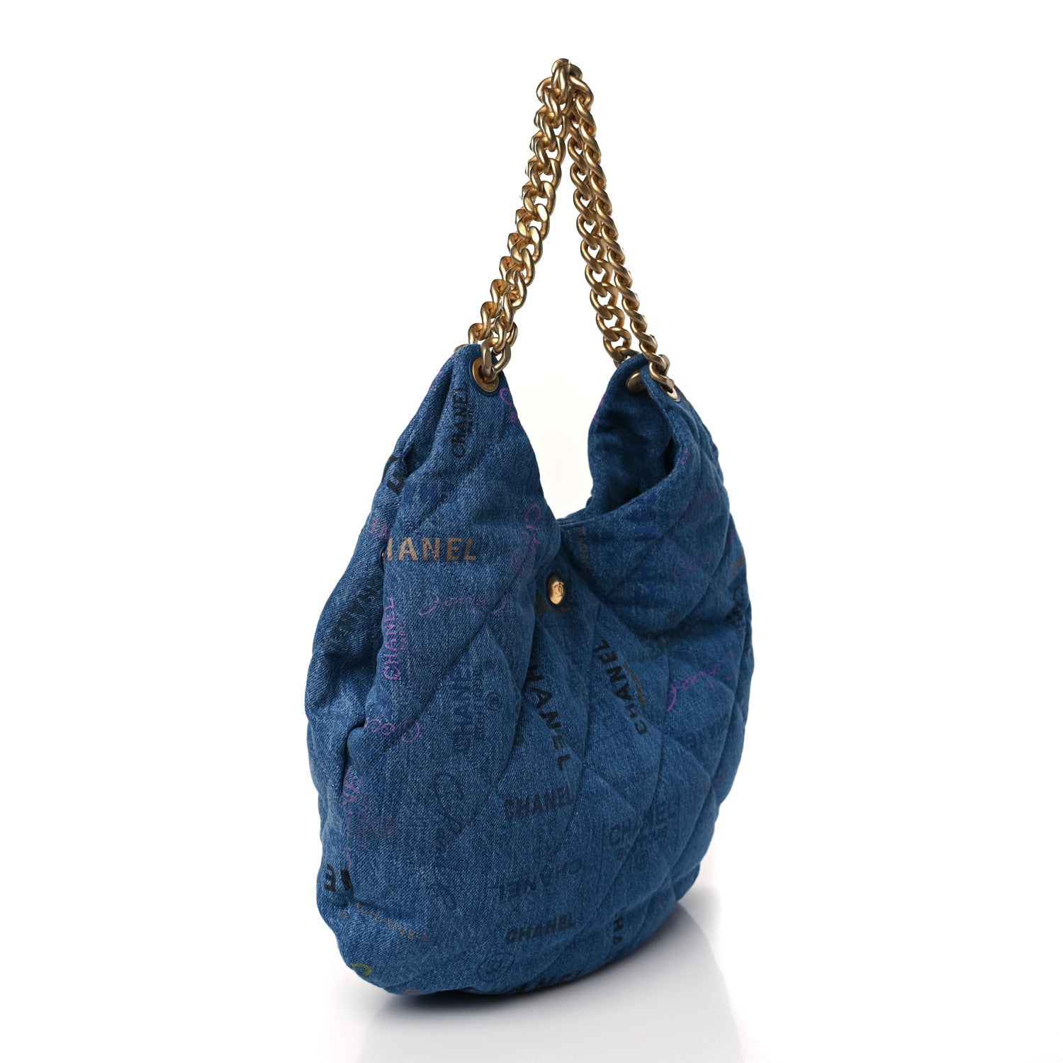 Chanel Denim Quilted Denim Mood Maxi Hobo Blue Multicolor 3 of 9