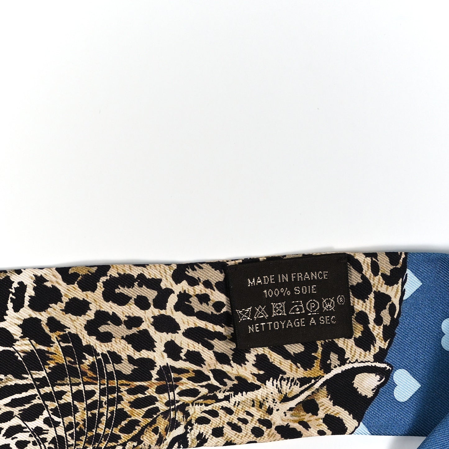 Silk Jungle Love Fringed Twilly Gris Bleuete Vert