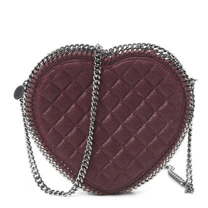 Stella McCartney Shaggy Deer Quilted Falabella Heart Crossbody Bag Burgundy 1 of 8