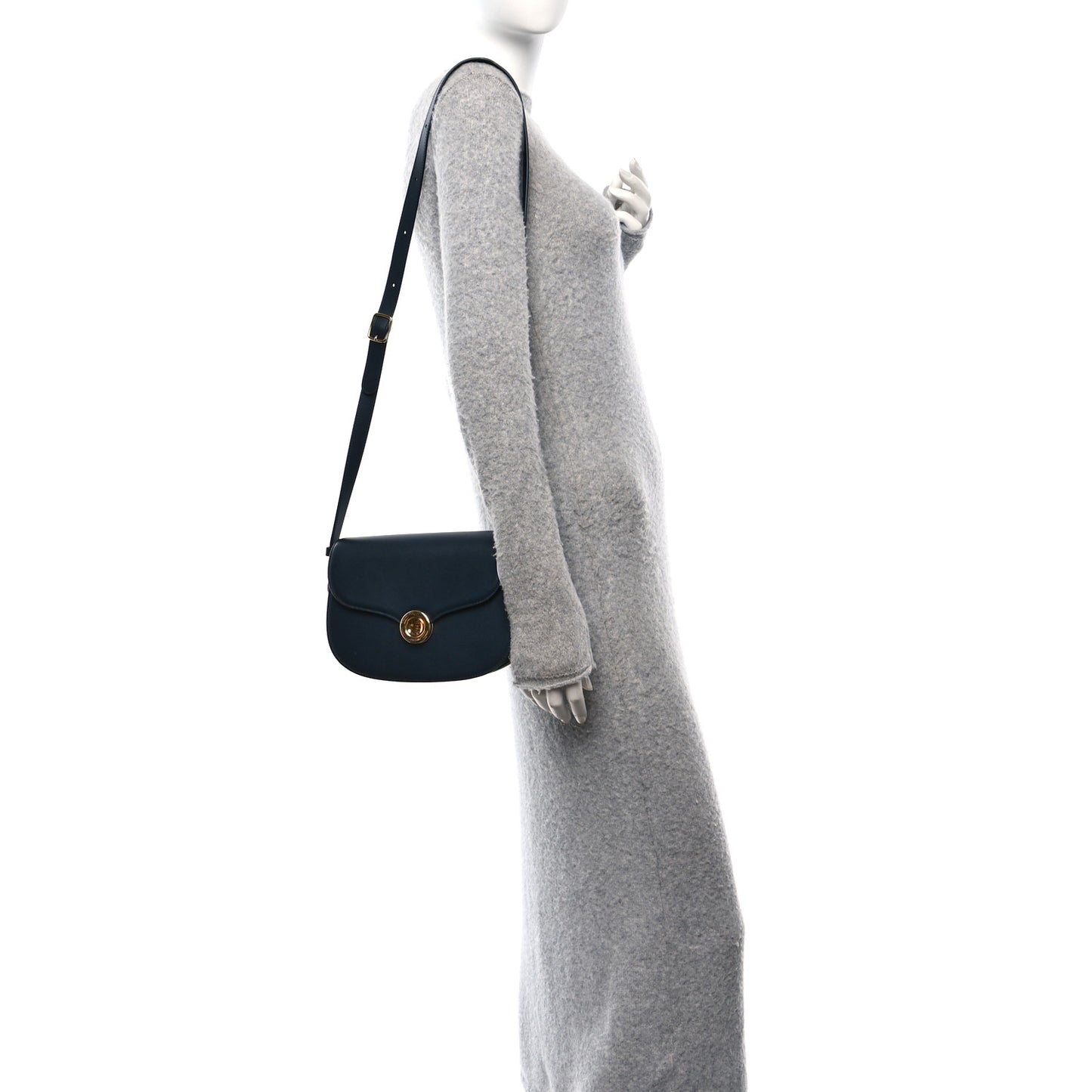 Smooth Calfskin Small Ghiera Bag Navy