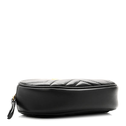 Gucci Calfskin Matelasse GG Marmont Belt Bag 85 34 Black 4 of 12