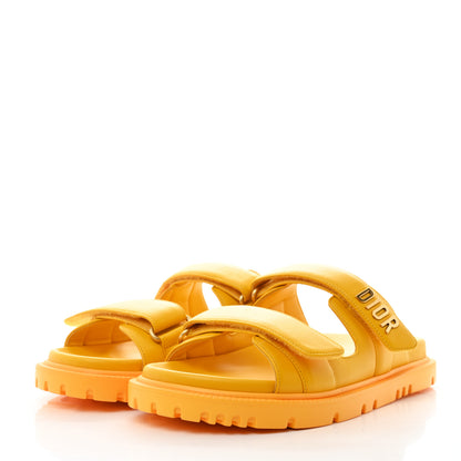 Christian Dior Lambskin Dioract 10mm Slide Sandals 39 Amber Yellow 3 of 8