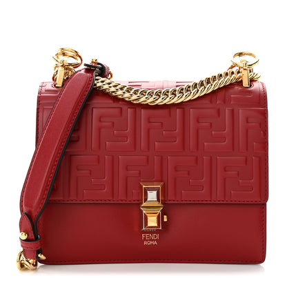 Fendi Vitello Liberty FF 1974 Embossed Small Kan I Shoulder Bag Fragola 1 of 10
