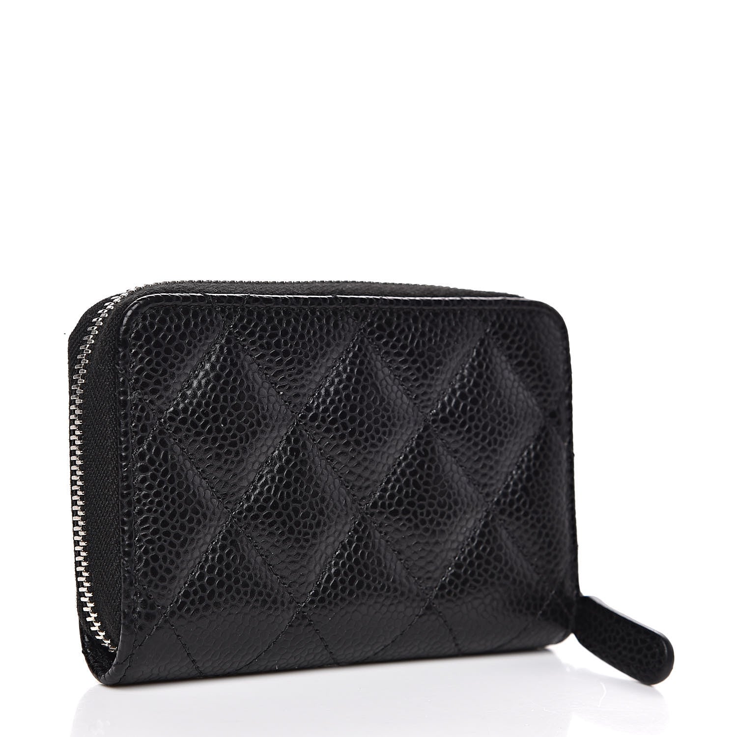 Chanel Caviar Quilted Zip Coin Purse Black 3 of 8