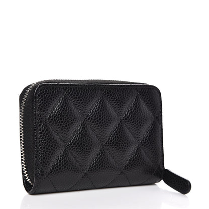 Chanel Caviar Quilted Zip Coin Purse Black 3 of 8