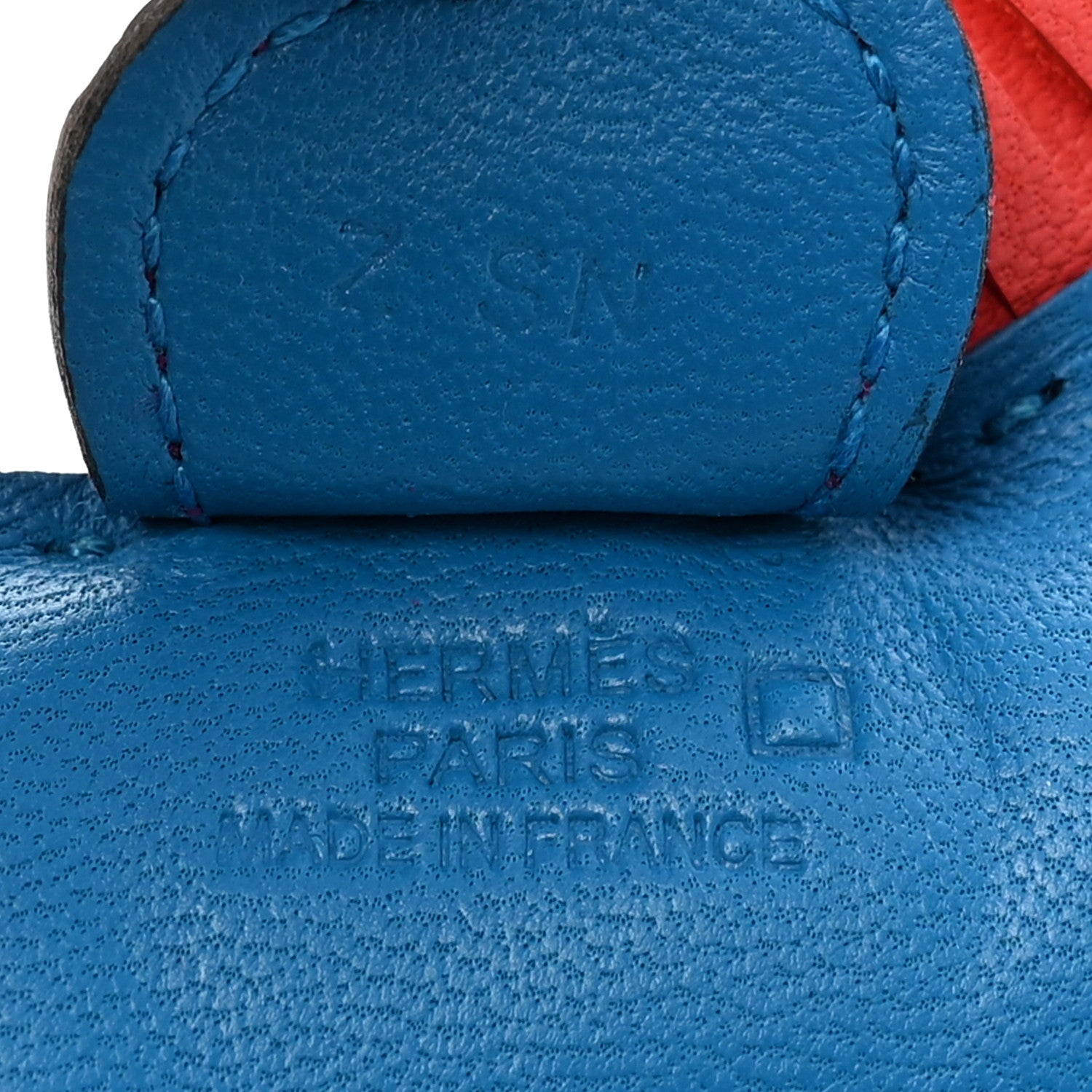 Hermes Milo Lambskin Matte Alligator Touch Grigri Rodeo Horse Bag Charm PM  Bleu France Orange Poppy Framboise 3 of 4