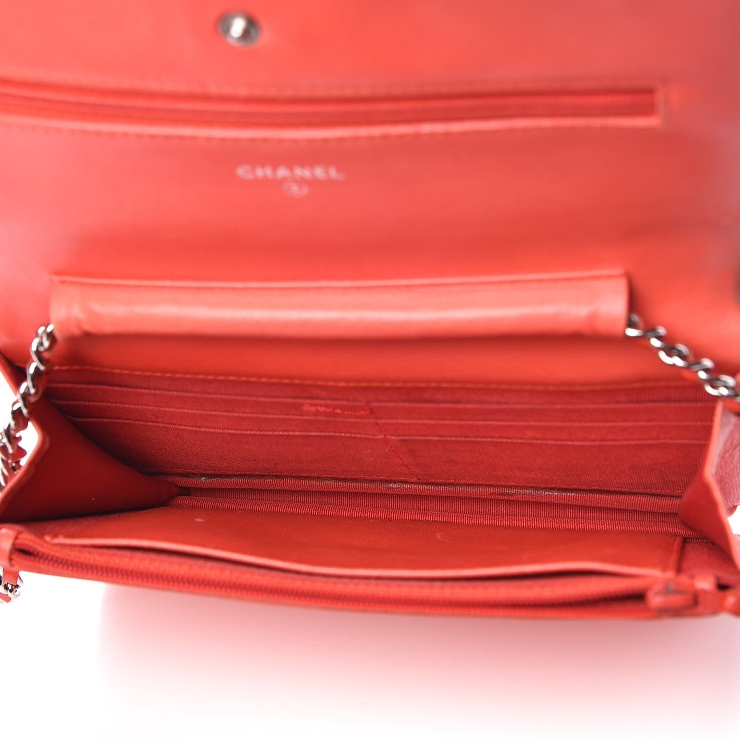 Chanel Patent Calfskin Quilted Reissue Wallet On Chain WOC Red 5 of 22