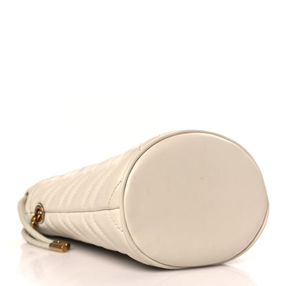 Gucci Calfskin Matelasse Mini GG Marmont 2.0 Bucket Bag White 4 of 10