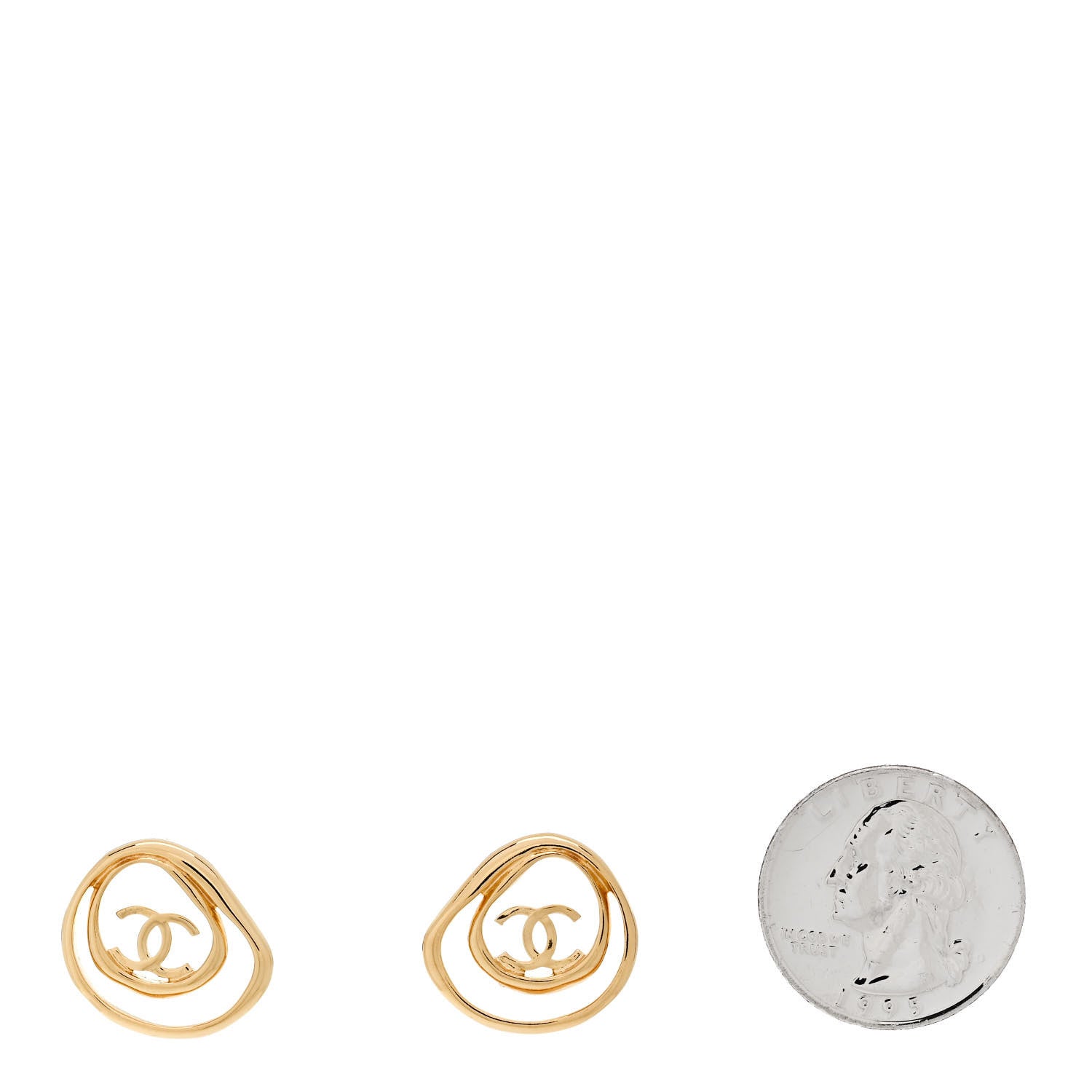 Chanel Metal CC Swirl Earrings Gold 2 of 5