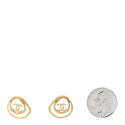 Chanel Metal CC Swirl Earrings Gold 2 of 5