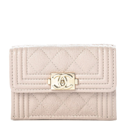 Chanel Caviar Quilted Small Boy Flap Wallet Light Beige 1 of 9