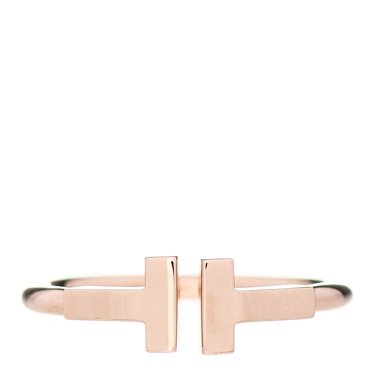 Tiffany 18K Rose Gold T Wire Ring 53 6.5 1 of 5