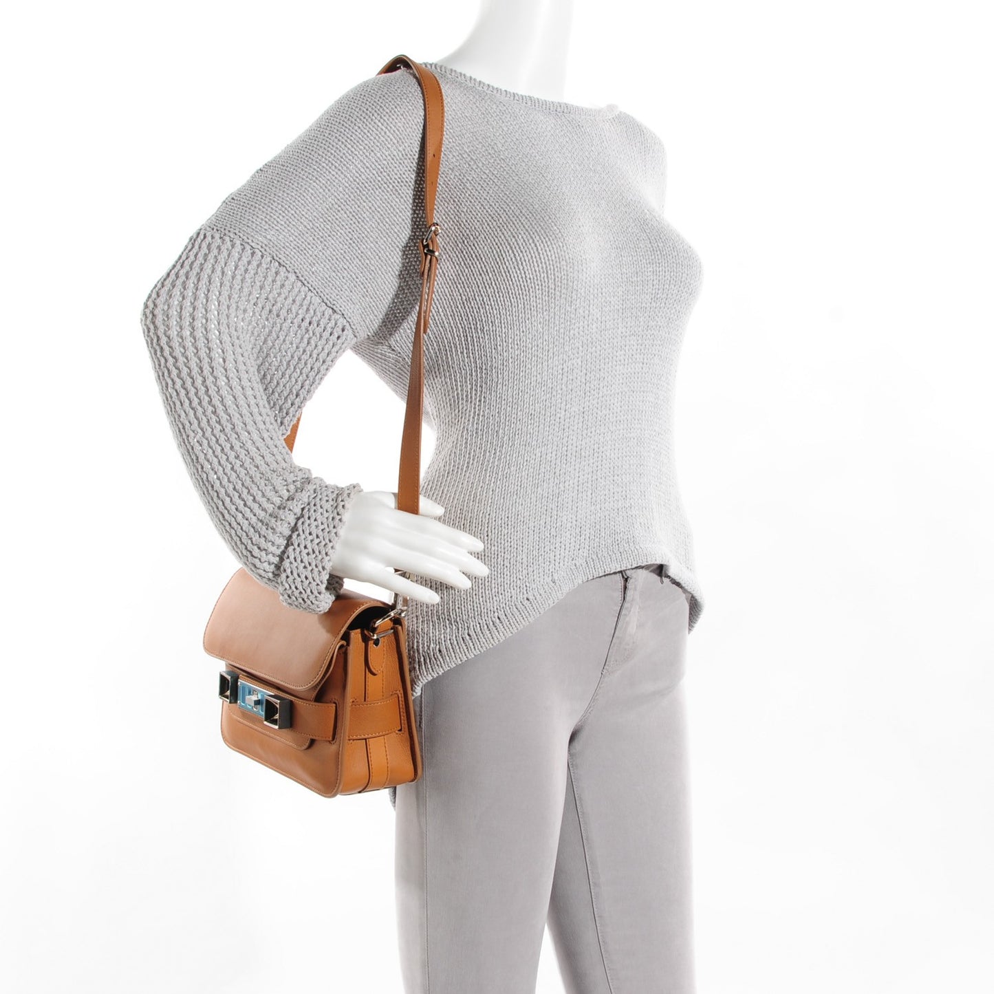 Calfskin PS11 Mini Classic Shoulder Bag Caramel