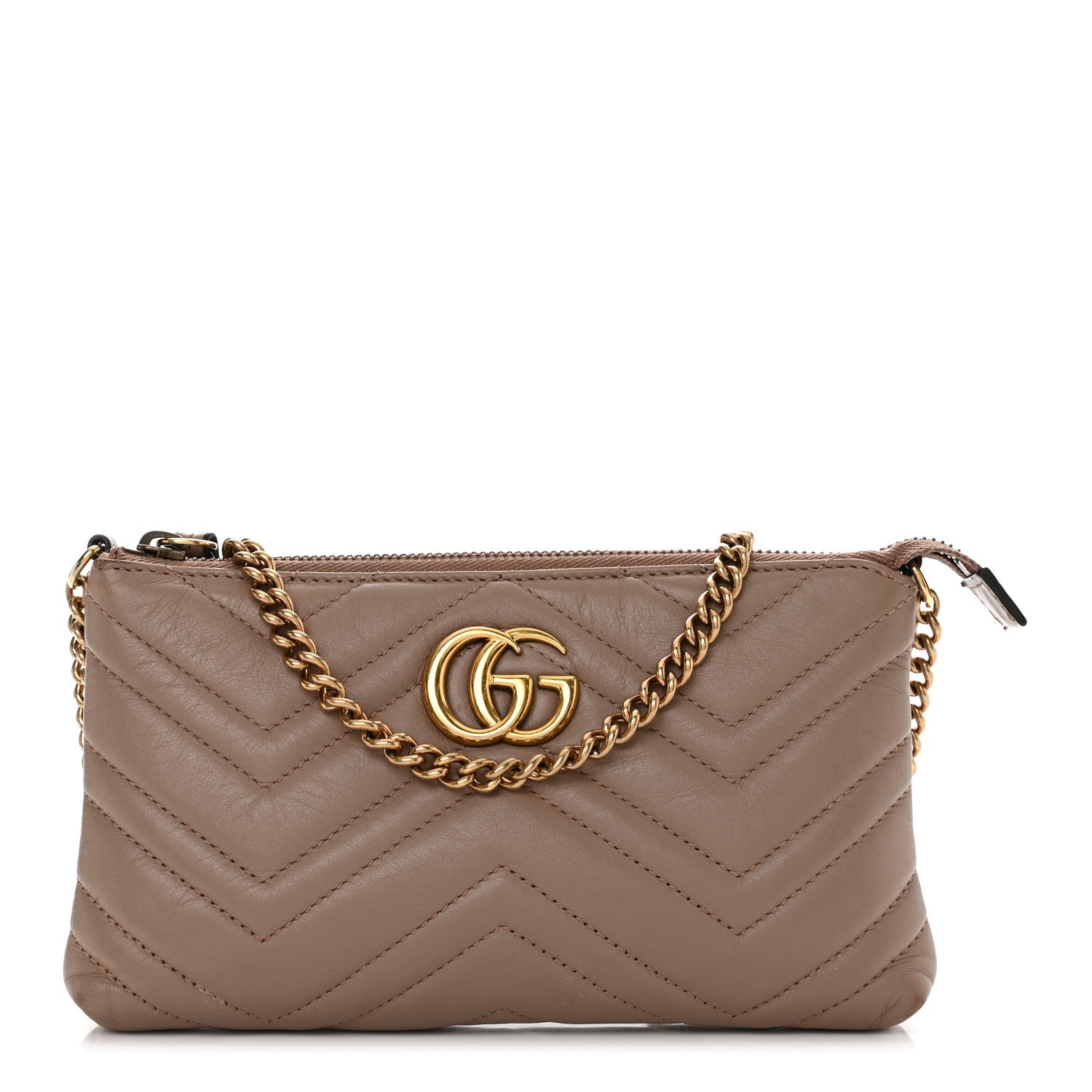 Gucci Calfskin Matelasse Mini GG Marmont Chain Bag Porcelain Rose 1 of 11