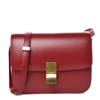Celine Box Calfskin Medium Classic Box Flap Bag Red 1 of 9