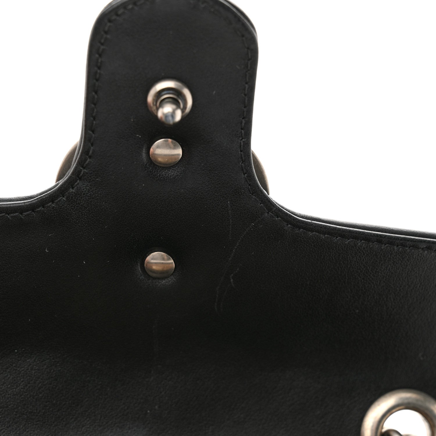 Gucci Calfskin Matelasse Aria Mini GG Marmont Shoulder Bag Black 12 of 14