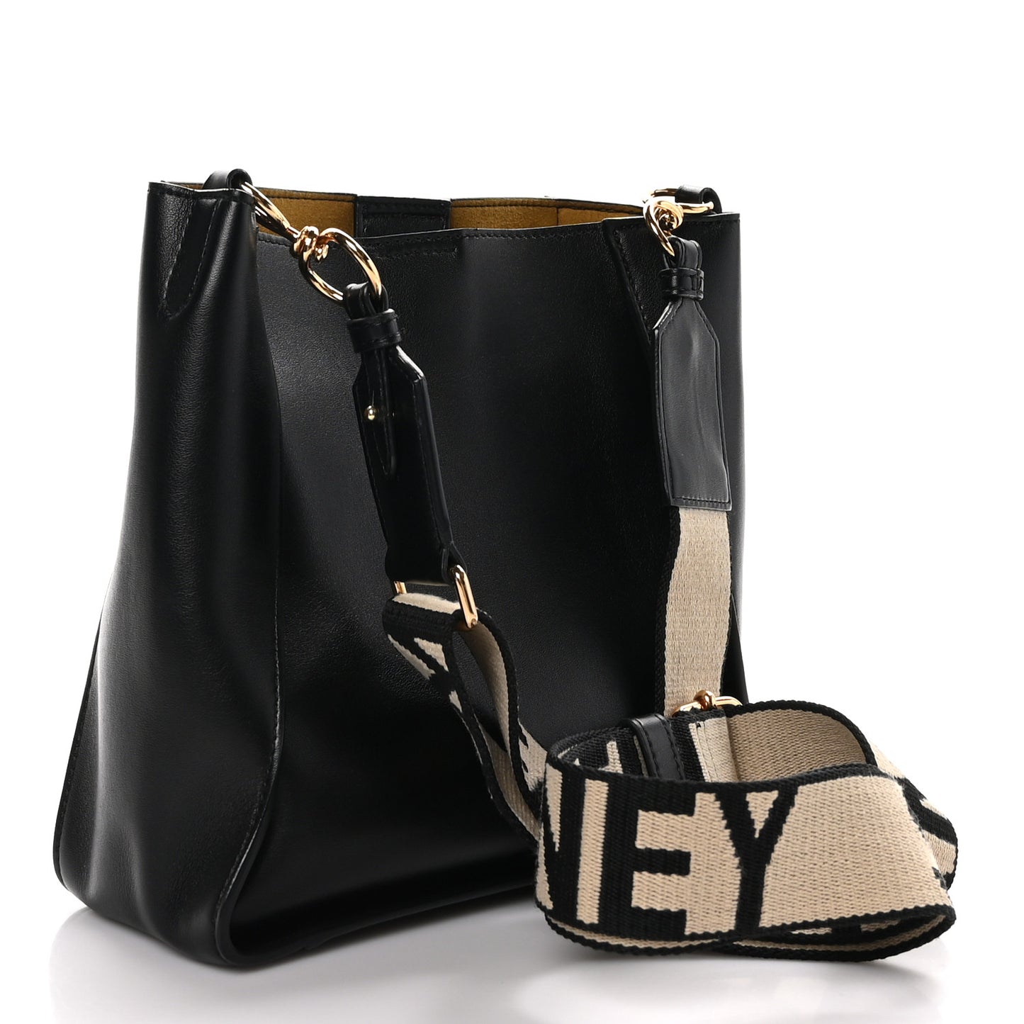 STELLA MCCARTNEY Eco Alter Nappa Perforated Logo Mini Crossbody Black