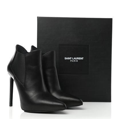 Saint Laurent Calfskin Classic Paris Ela 110 Ankle Boots 36 Black 9 of 9