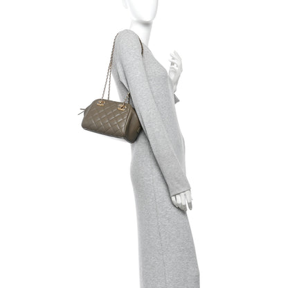 Chanel Lambskin Quilted Small CC Bowling Bag Dark Khaki 2 of 11