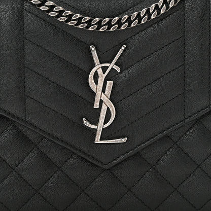 Saint Laurent Sheepskin Tri-Quilt Monogram Envelope Chain Wallet Black 8 of 10