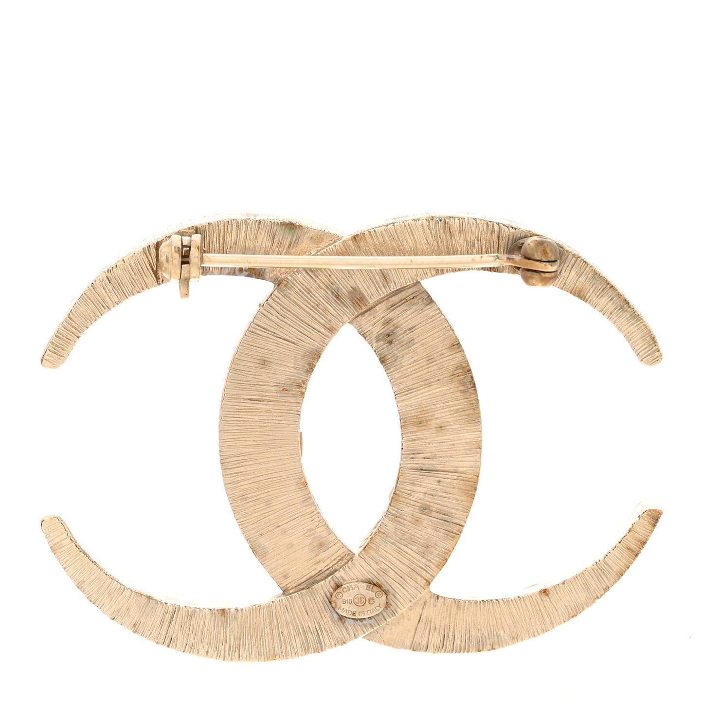 Baguette Crystal Dubai CC Brooch Gold